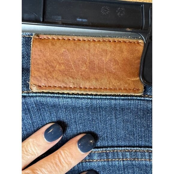 Acne Studios Jeans Women 28 Blue Indigo Medium Wash Denim Hex DC Slim Straight - Picture 8 of 13